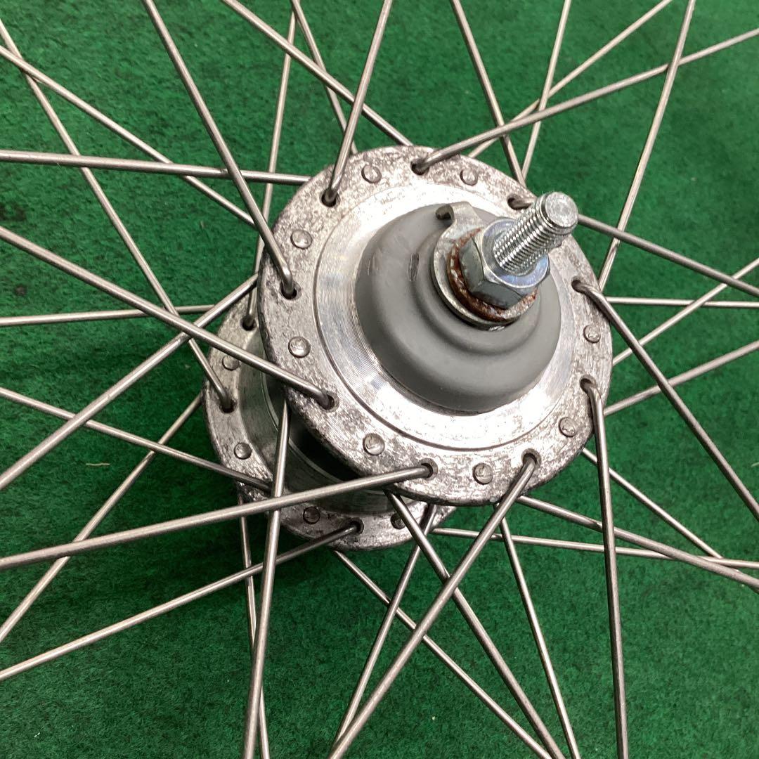 ステンレス　リム&スポーク　前輪 27x1-3/8 ハブダイナモ j2端子　27