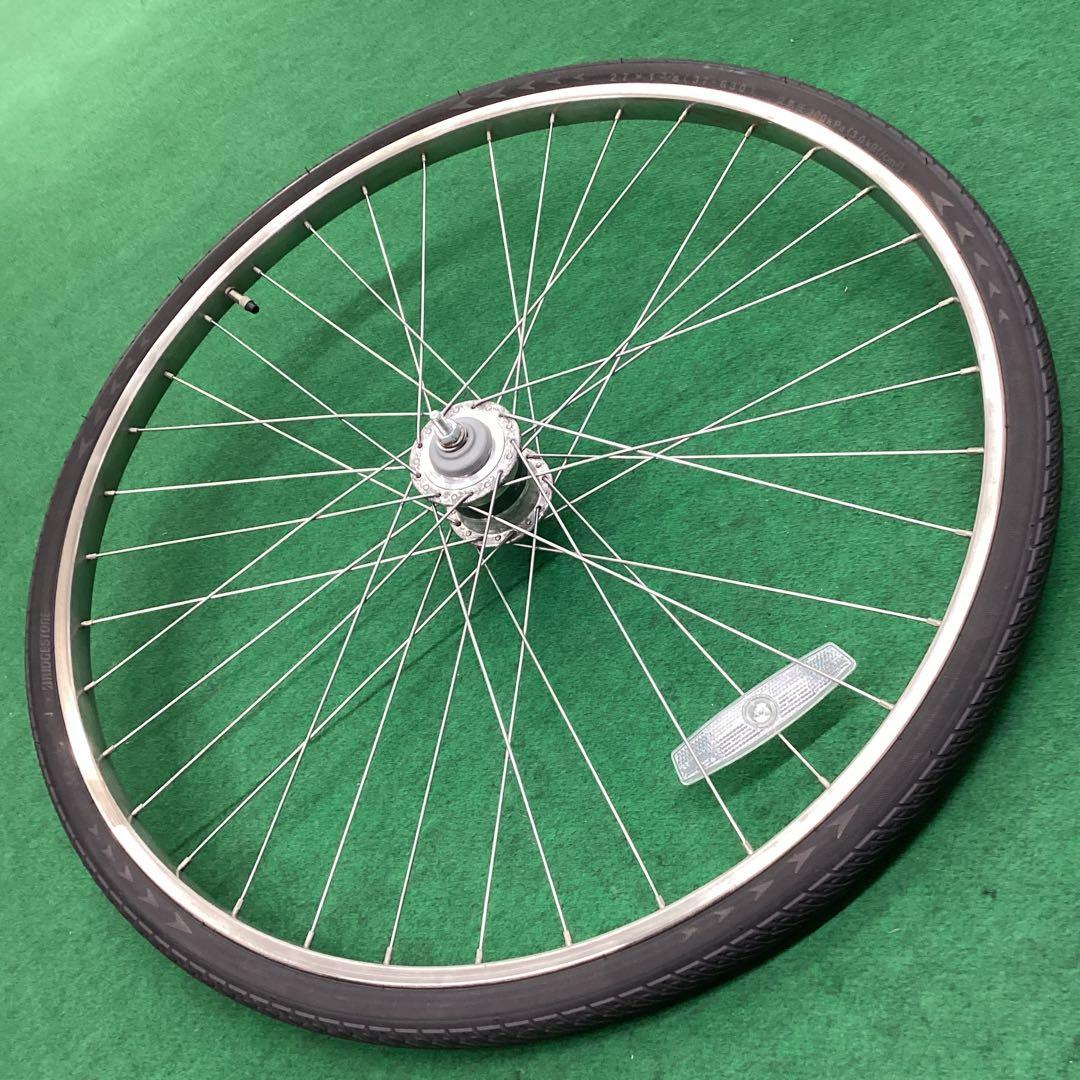ステンレス　リム&スポーク　前輪 27x1-3/8 ハブダイナモ j2端子　27