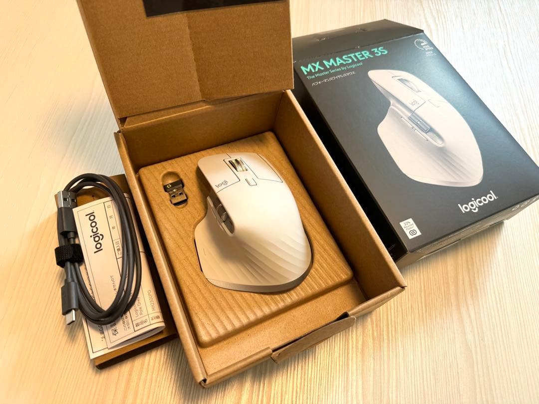 (美品) logicool MX MASTER 3S ペールグレー レビュー】ワイヤレスマウス「ロジクール MX MASTER 3S ペールグレー