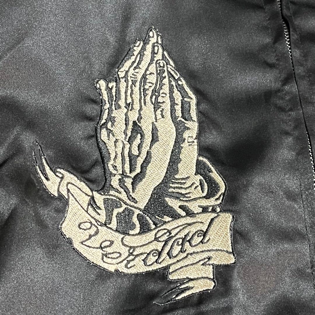 614 BLACK FLAME マリア刺繍スカジャン Memento Mori - メルカリ