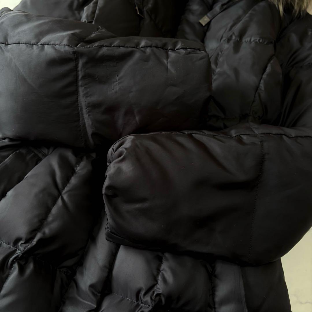 23区 オンワード ゆったり シレータフタ ロングダウンコート 黒 40 細