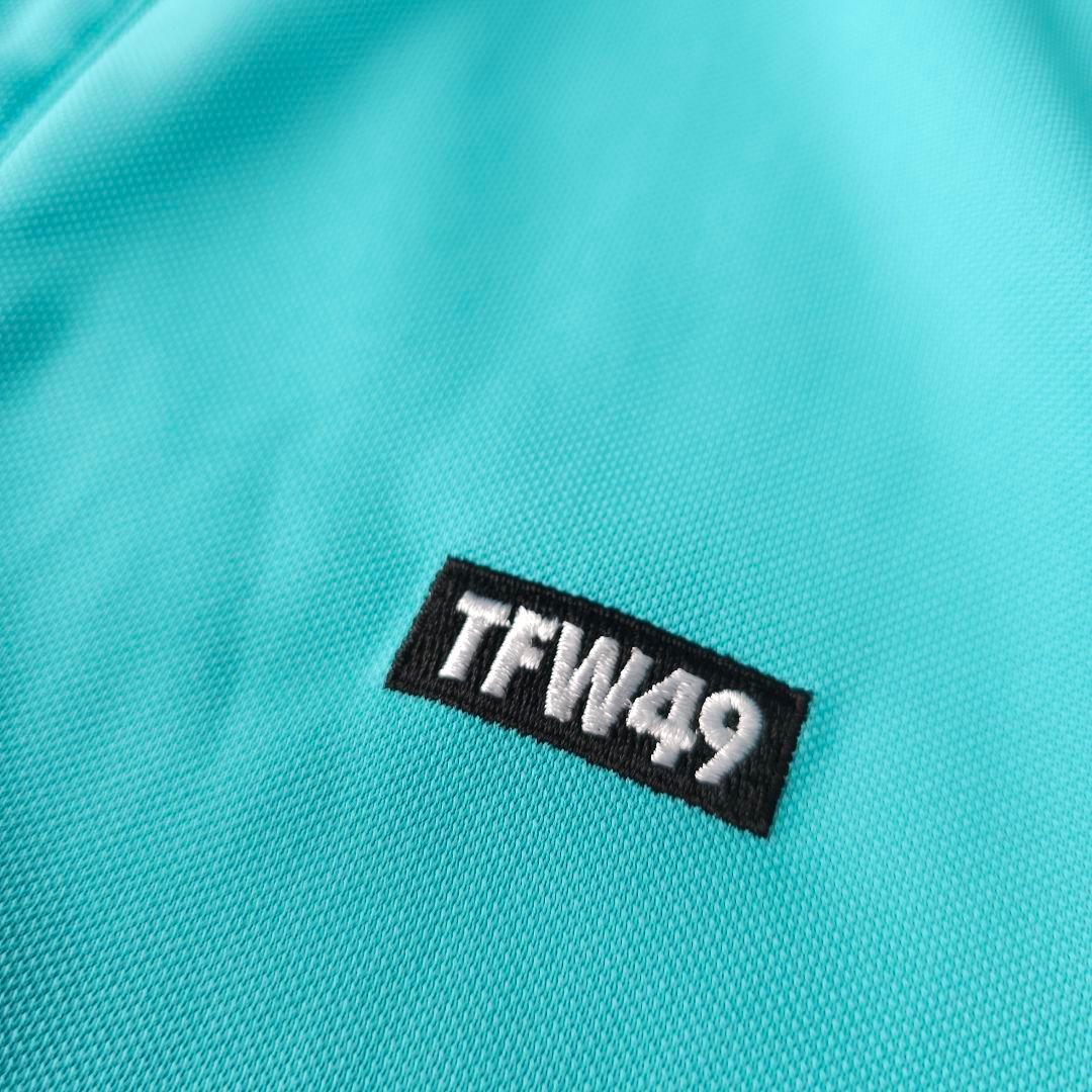 TFW49】背中 ロゴネーム 半袖ゴルフポロシャツ ミントグリーン XL