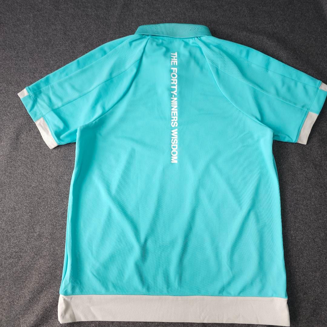 TFW49】背中 ロゴネーム 半袖ゴルフポロシャツ ミントグリーン XL