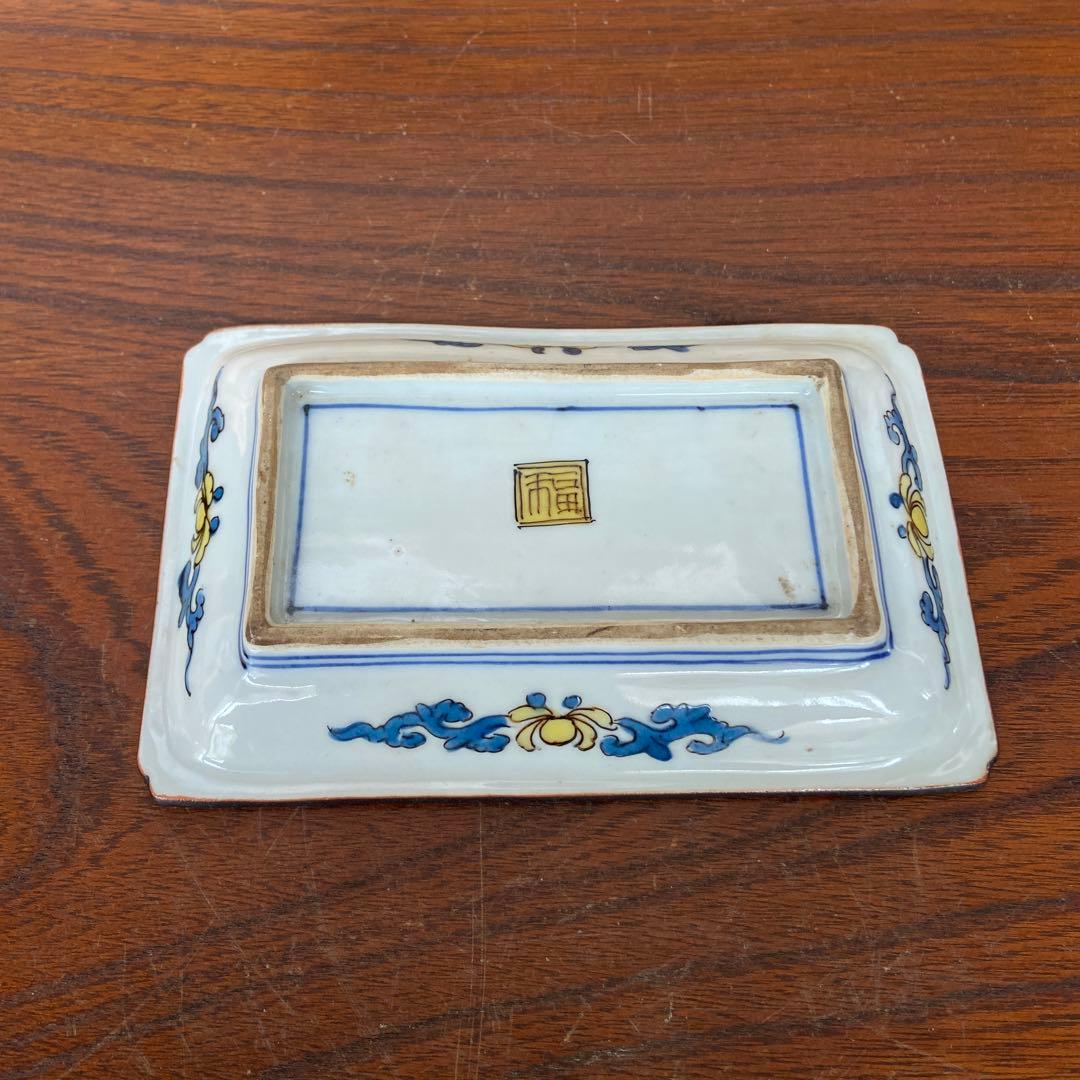 青手古九谷花に蝶の図四方皿 - メルカリ