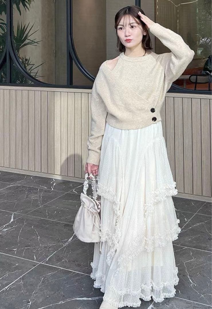 ココディール ドットチュールティアードフレアスカート - メルカリ