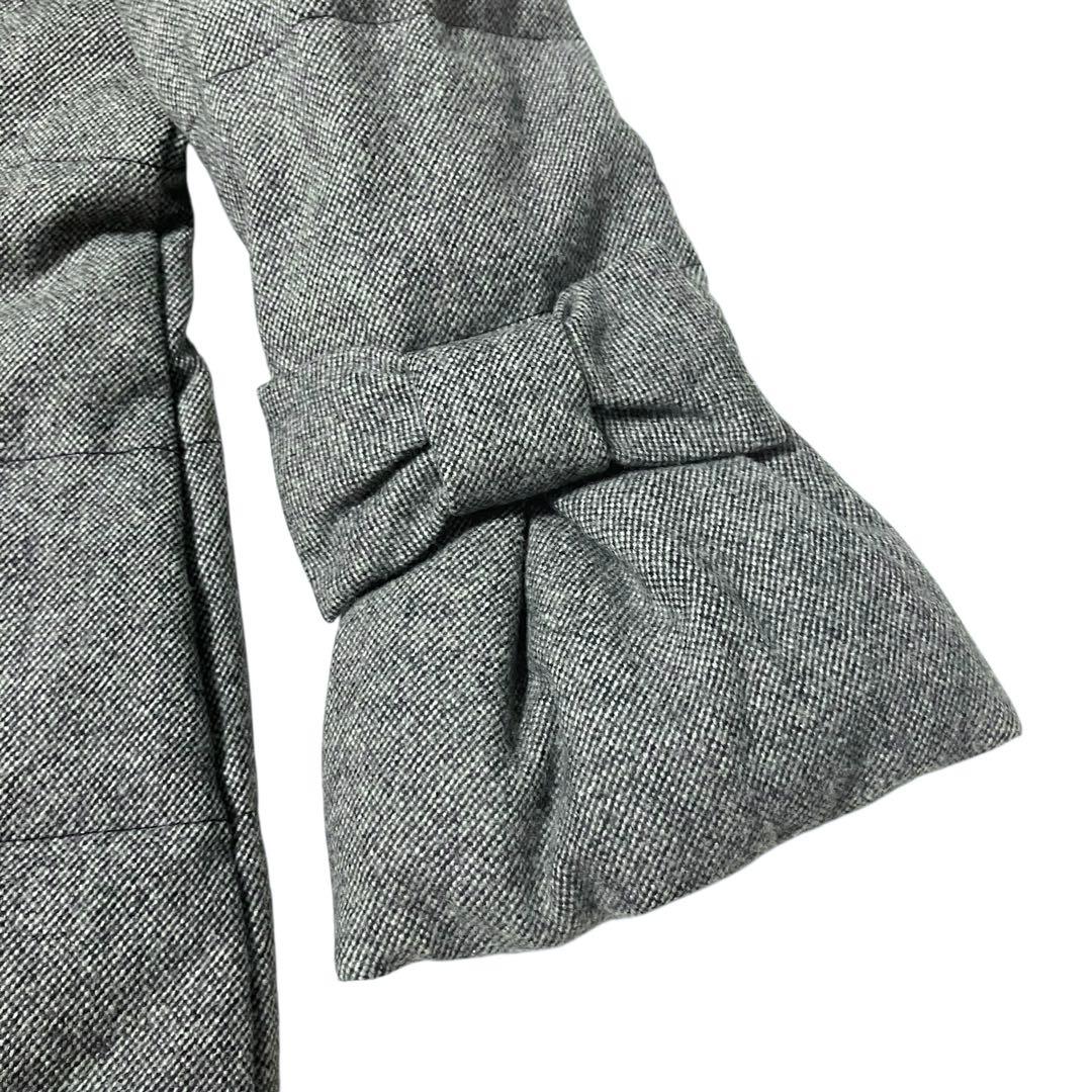 美品 エムズグレイシーツイード ダウンコート フォックスファー 2way