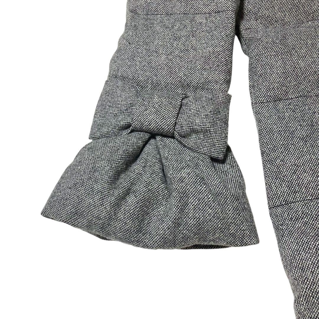 美品 エムズグレイシーツイード ダウンコート フォックスファー 2way