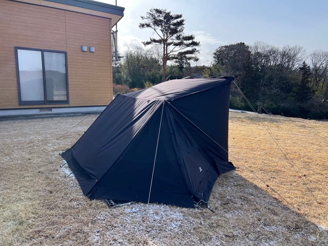 専用。G.Gパップテント2.0ブラック 前幕二股ポール グランドシート