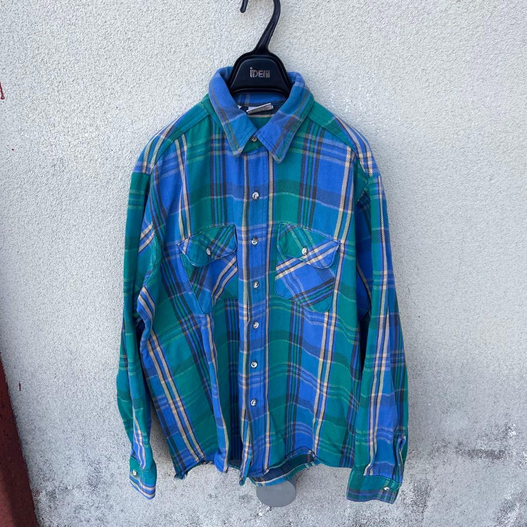 90s fivebrother チェックシャツ ネルシャツ ヘビネル 好配色 - メルカリ