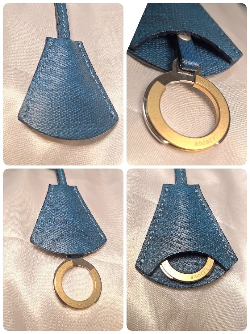 ブルーaniary アニアリ クロッシングレザー ミニトートバッグ ゴルフ