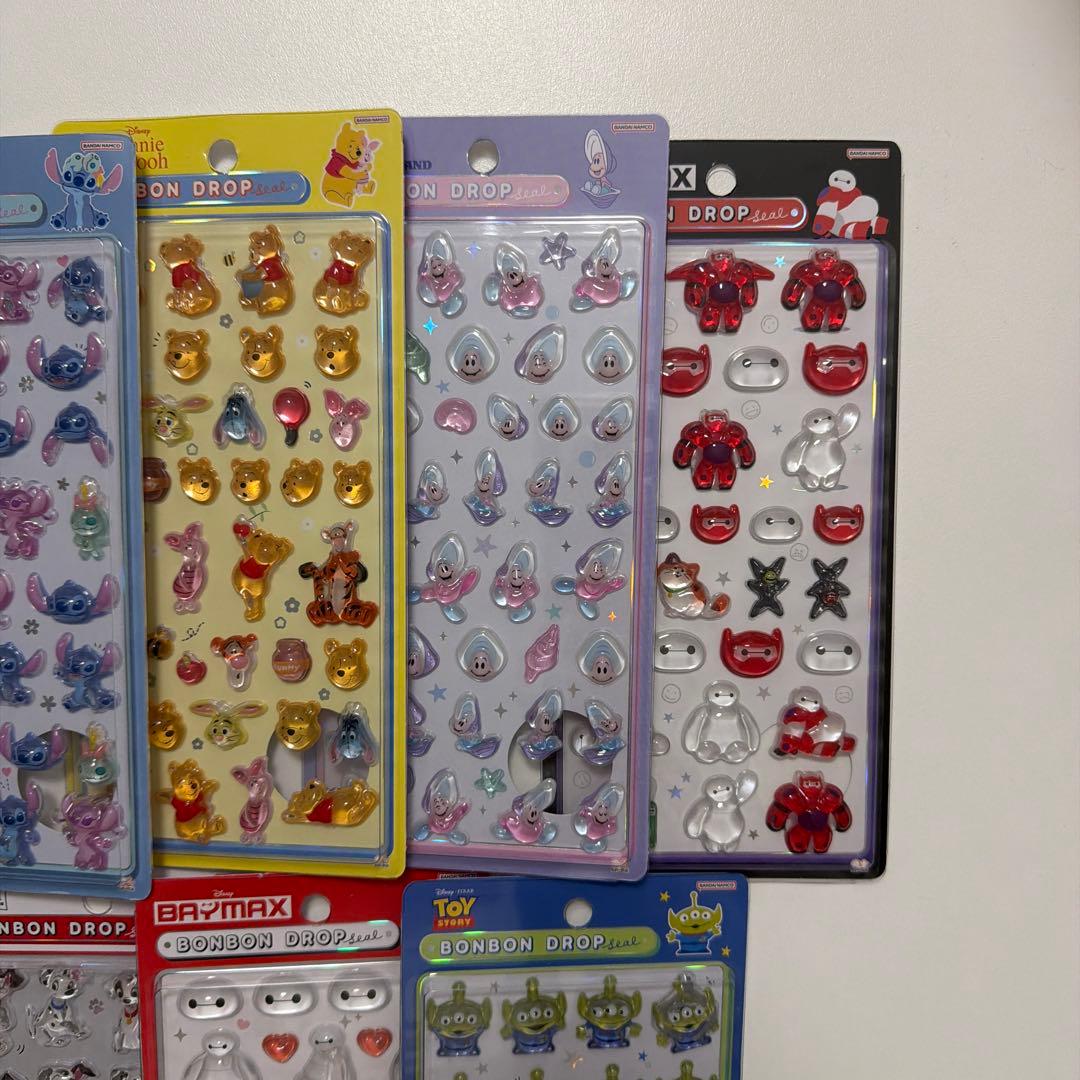 ボンボンドロップシール　ディズニー　大　7種　コンプリート