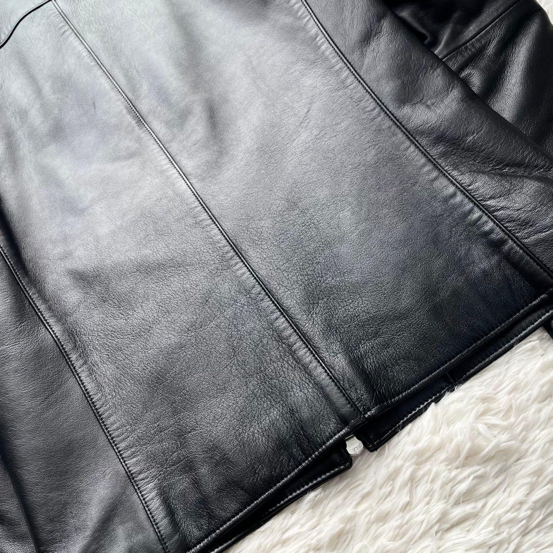 極美品✨リドム ライダースジャケット Wジップ ラムレザー 黒 L