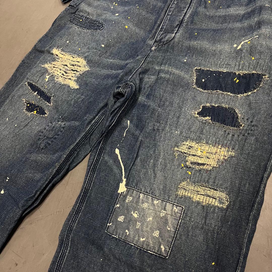 希少 TOBILA CLデニム リメイク加工 オールインワン つなぎ