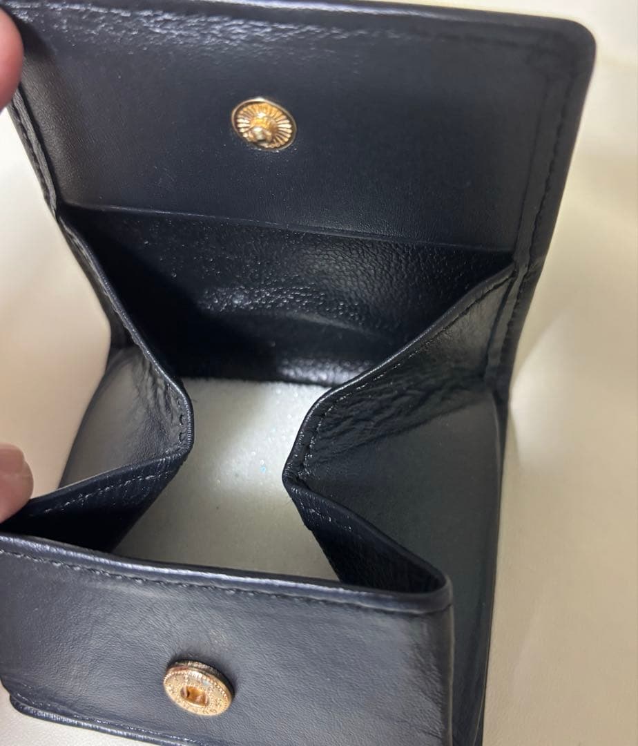 皇居 長財布 最上級モデル 本革黒レザー マチ付き ブラックコイン