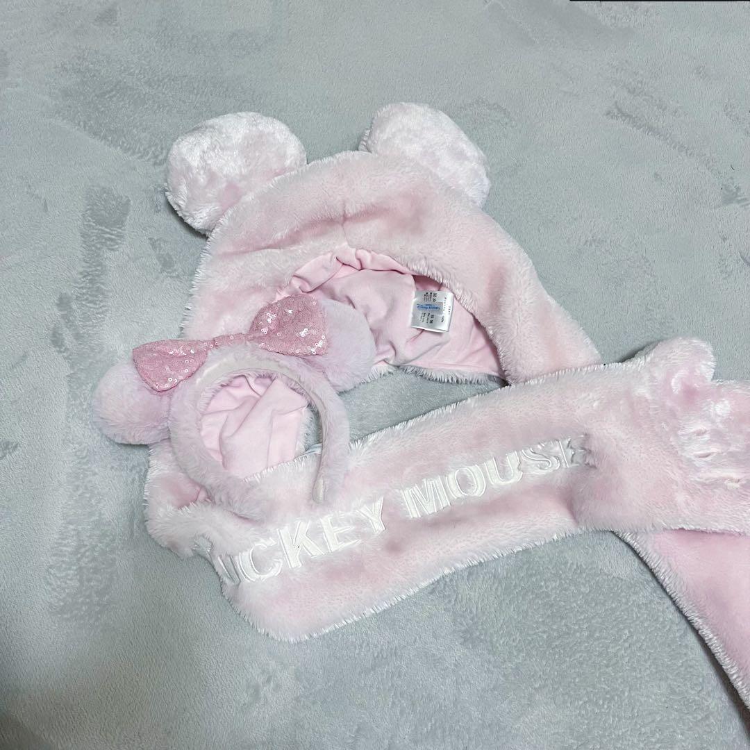 ディズニー マフラー ファンキャップキャップ カチューシャ ピンク