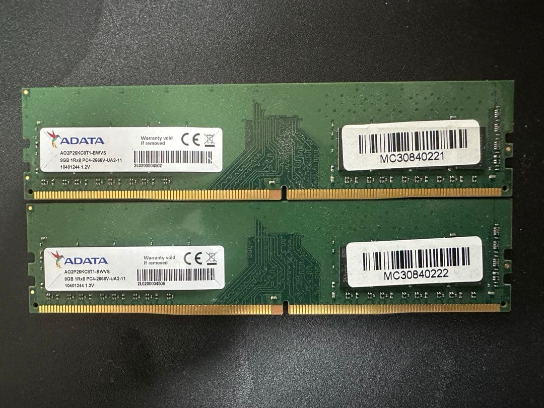 中古 ADATA 8GB×2枚 AO2P26KC8T1-BWVS - メルカリ