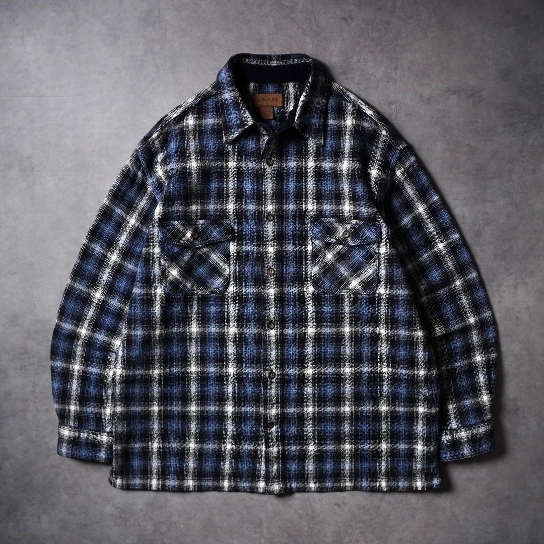90s~ ST. JOHN'S BAY オンブレチェックシャツ ヘビーネルシャツ 古着 90s St John's Bay オンブレ シャドー チェック フランネル