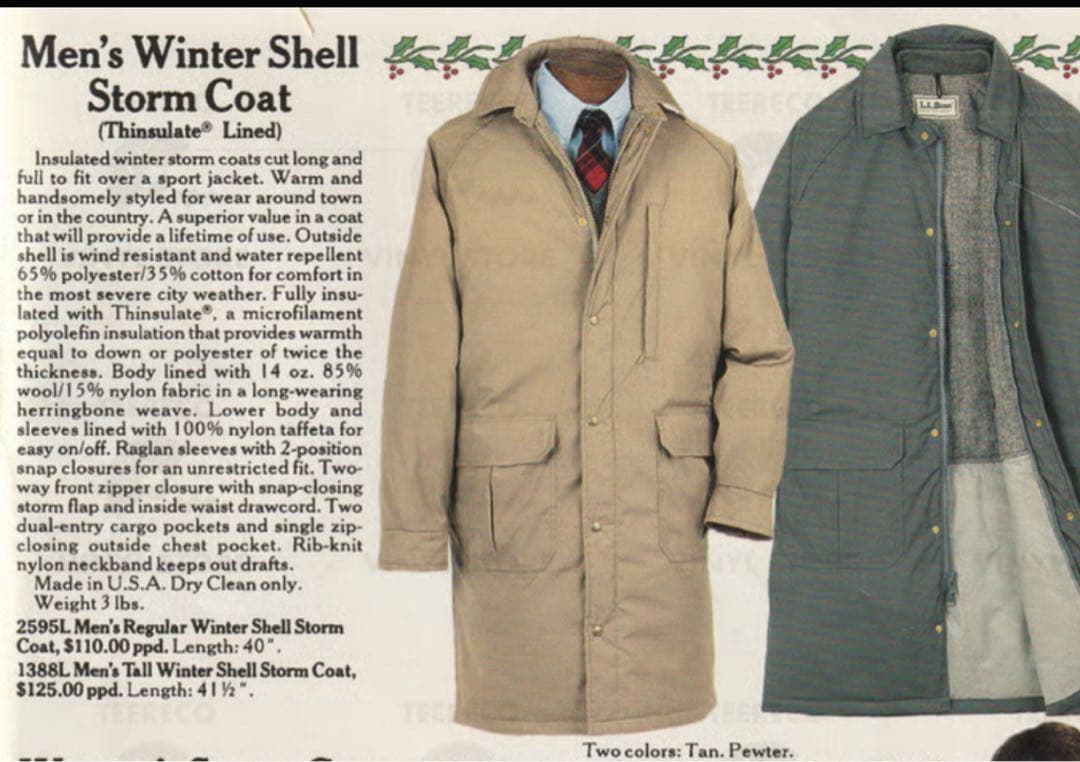 レアカラー 美品 L.L.Bean ストームコート チャコール系グレー サイズM