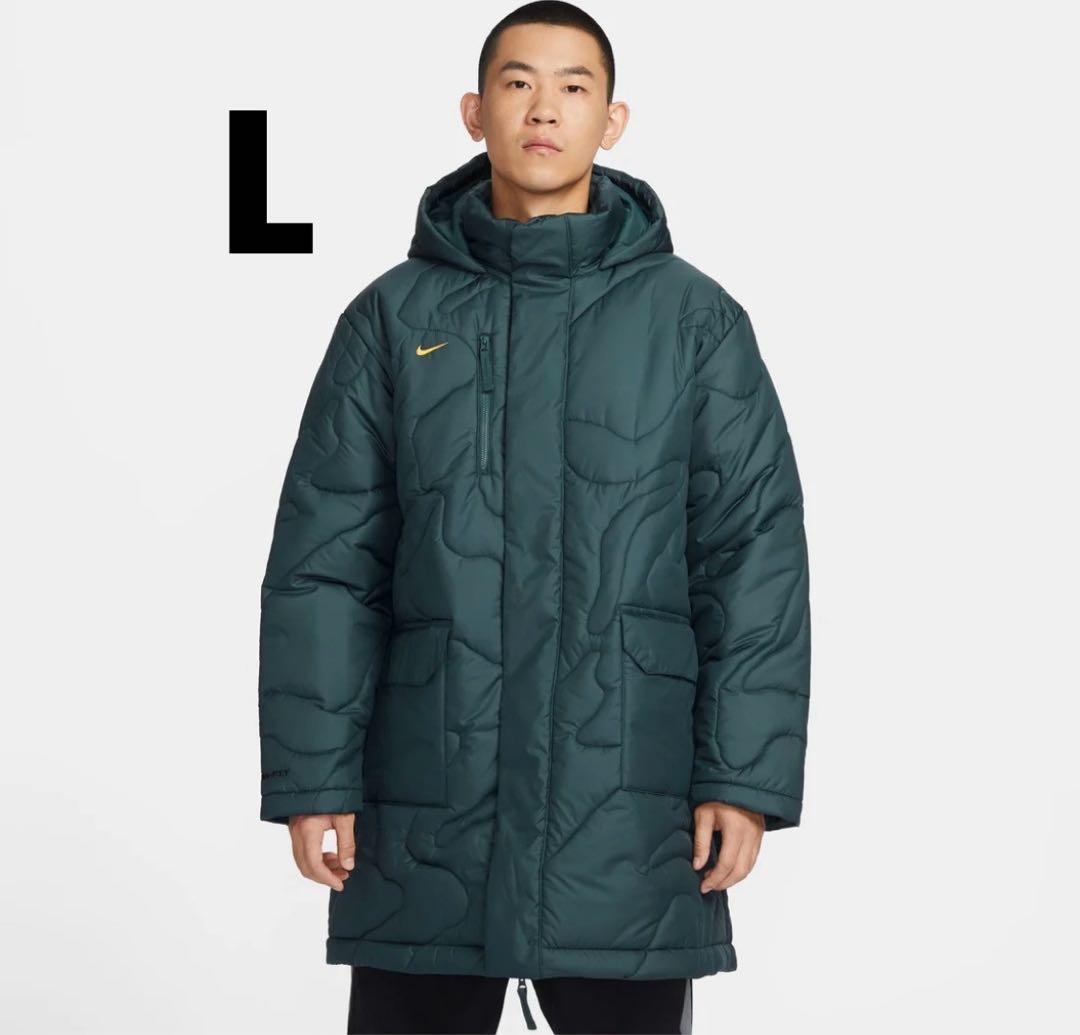 新品ナイキ Therma-FIT レペル サイドライン ジャケットL ナイキ Therma-FIT レペル サイドライン ジャケット グリーン L fb6337