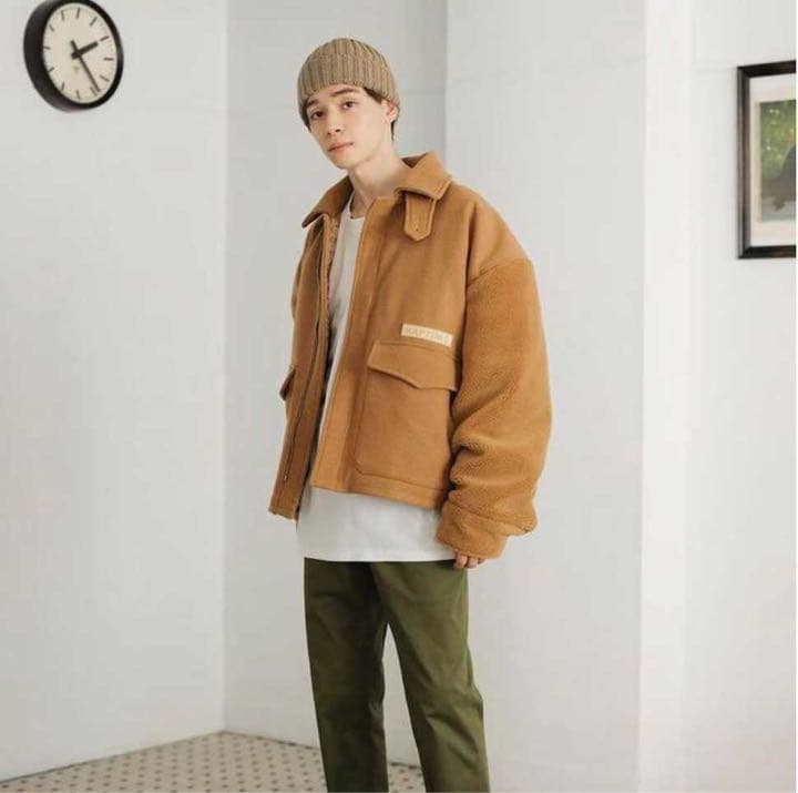 Naptime nissy 西島隆弘 ベージュ ボアジャケット - メルカリ