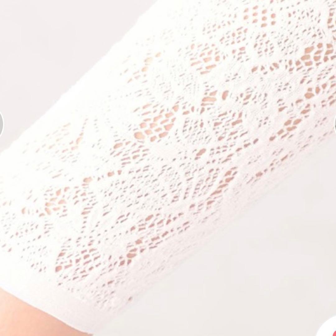 Chacottチャコット】ノーソーイングレースニット5分袖ショートトップス