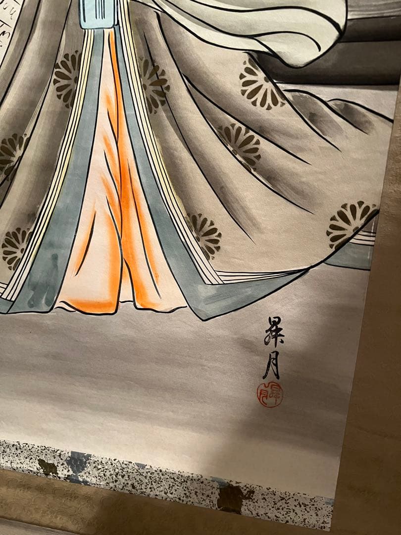 掛軸 美人絵 本仕立て 清少納言 肉筆