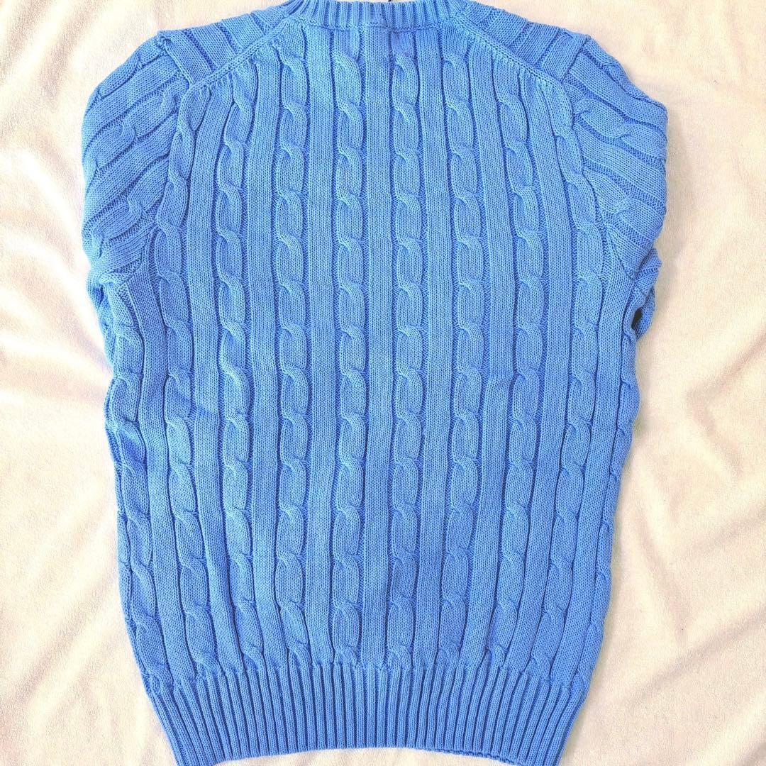 ポロラルフローレン レディース ケーブルニット ピマコットン 青 水色