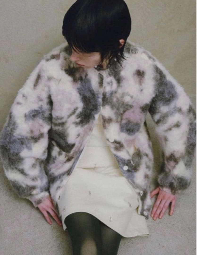 AMERI TEXTURE ART FLOWER KNIT CARDIGAN - メルカリ