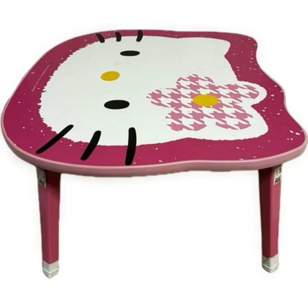 ✨激安✨ ハローキティ　1998年　ピンク千鳥柄　カオハナキティ　折りたたみ机
