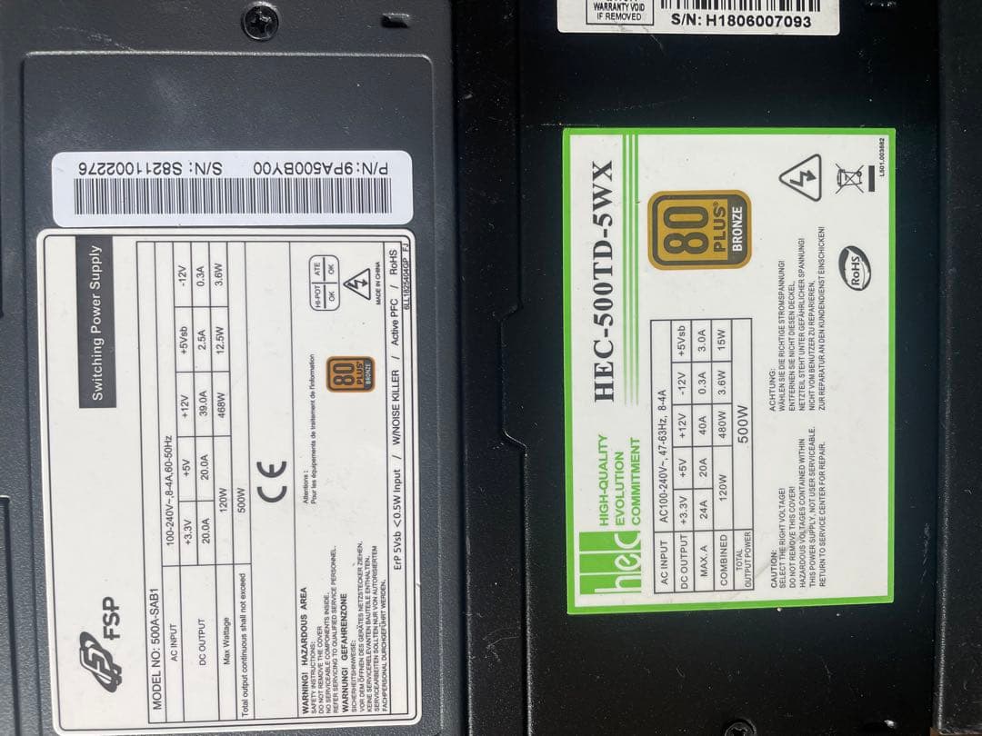 6/2-C 4 電源ユニット500-550Wx 10個セット