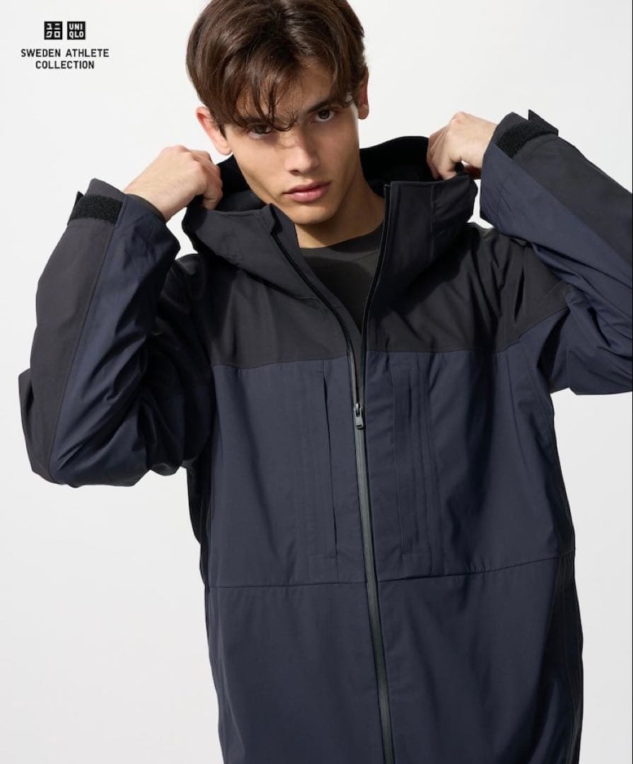 【新品】ユニクロ✕スウェーデン ブロックテックパーカ／バイカラー ブラック S ブロックテックパーカ／バイカラー、ファンクショナルバックパック」を