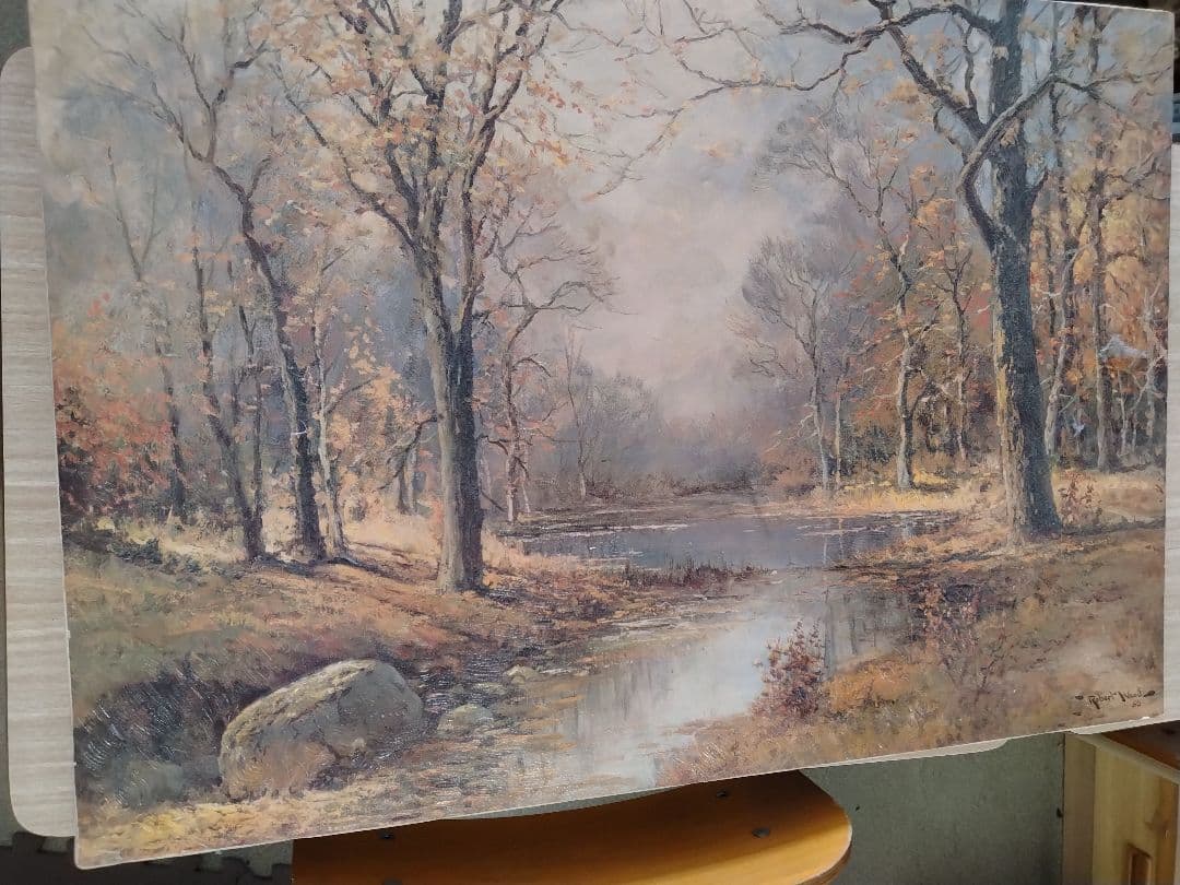 １０月の朝　ロバート・ウッド　Ｍ１５風景画　油絵複製画（キャンパス） 10月の朝 ロバート・ウッド M15風景画 油絵複製画（キャンパス