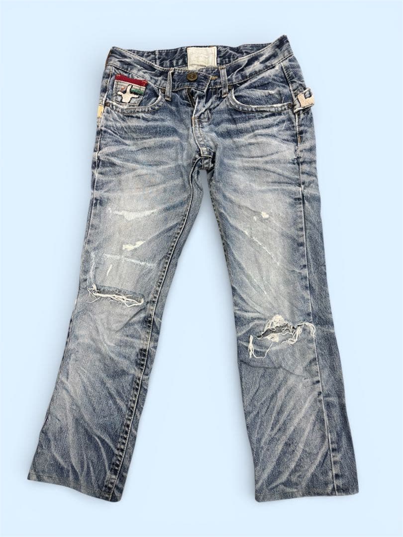 えぬ様専用 ロリータジーンズ奈良美智 ワッペンデニムジーパン刺繍XS