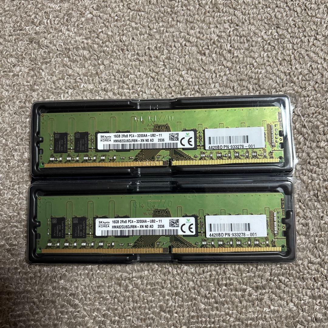 SKhynix PC4 3200 16GB×2 合計32GB デスクトップ用 Kingston デスクトップ用 DDR4-3200 32GB(16GBx2枚組)メモリー SKhynix