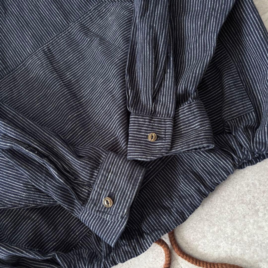 00s y2k ボーダー アノラック マウンテンパーカーネイビー シティ