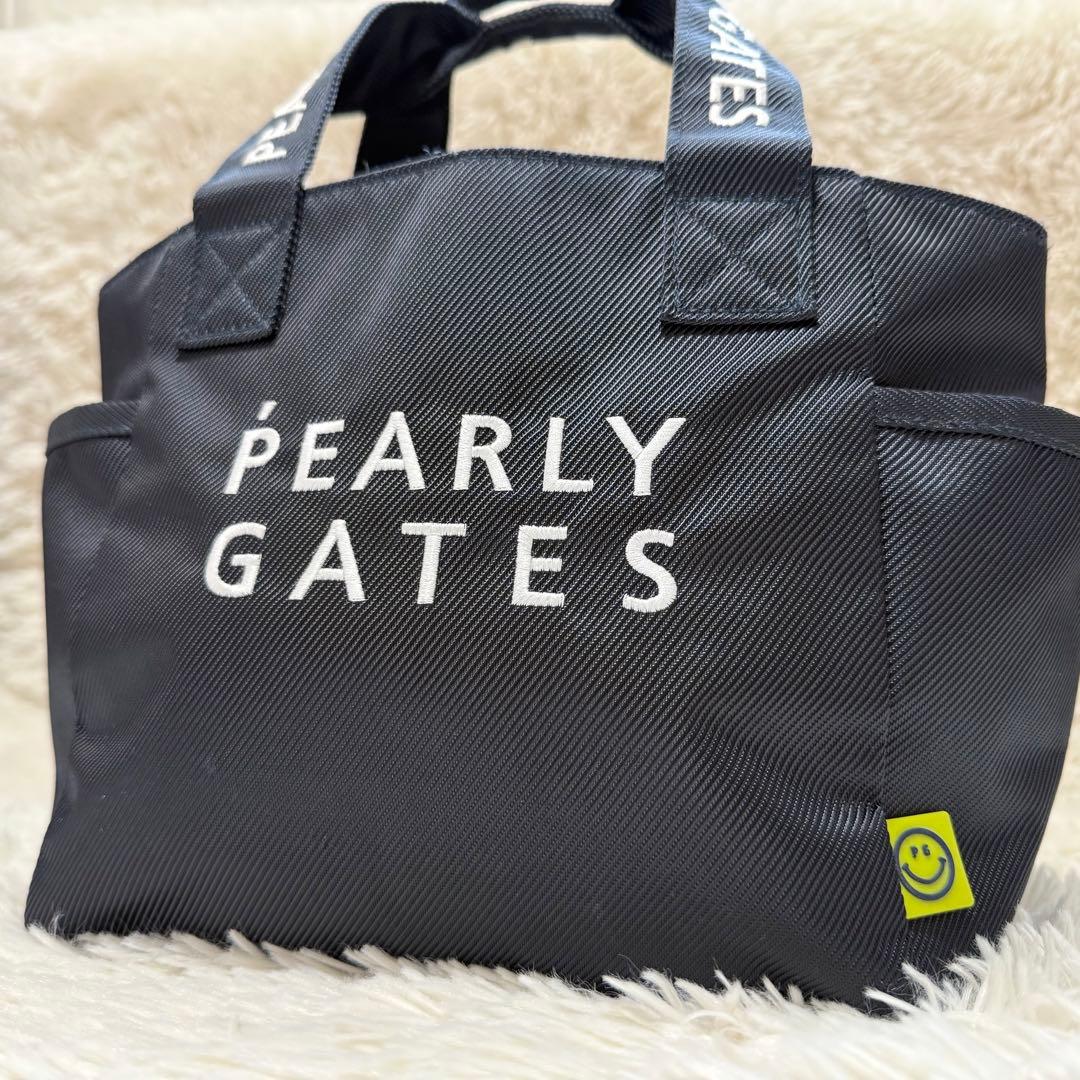 【美品】パーリーゲイツ カートバッグ トートバッグ 刺繍ロゴ ネイビー ゴルフ カートバッグ(ラウンドバッグ)|PEARLY GATES(パーリーゲイツ