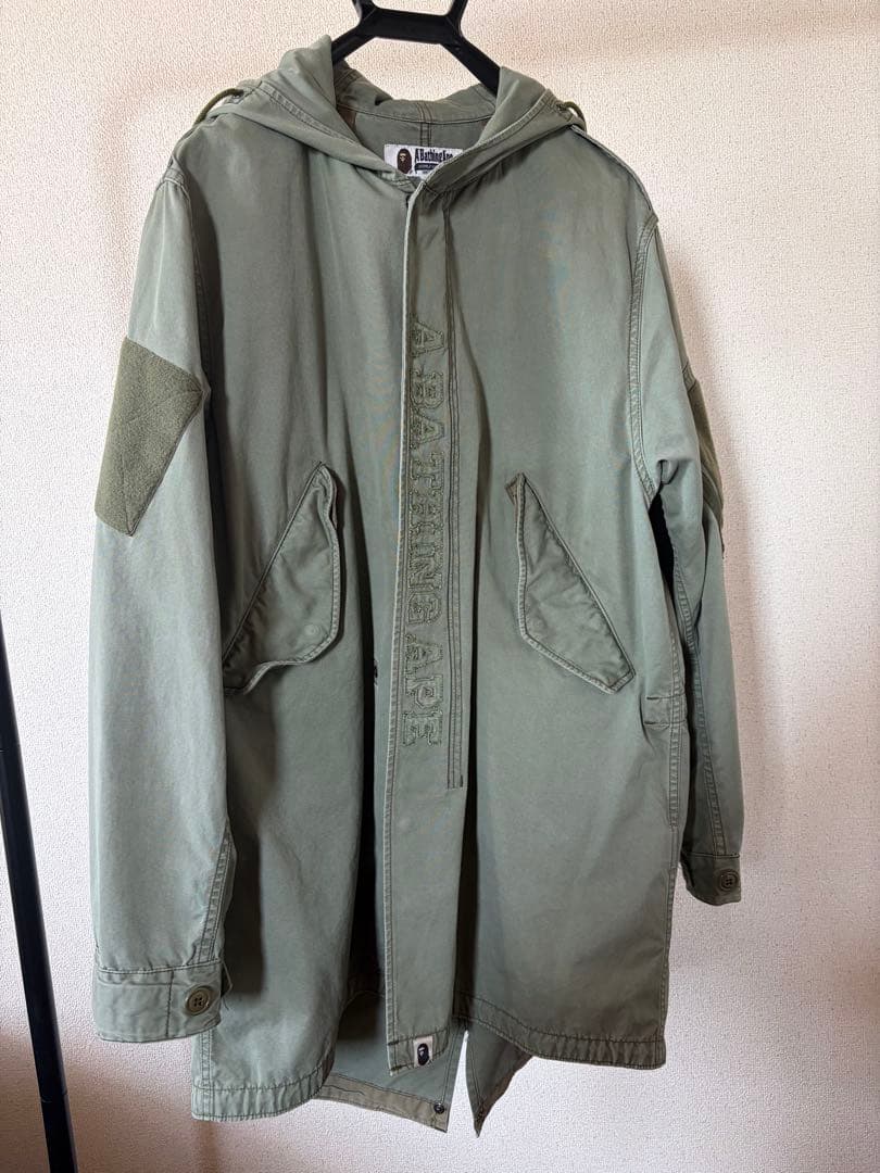 オリーブグリーン ミリタリージャケット フード付き - メルカリ