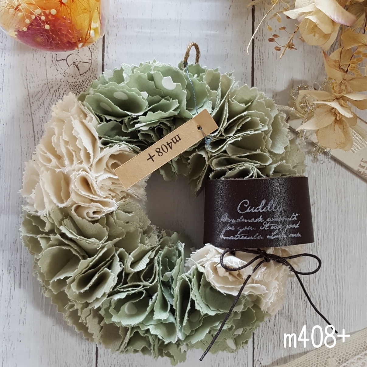 布リース(S) モスグリーンカラー - m408+ | minne byGMOペパボ 国内