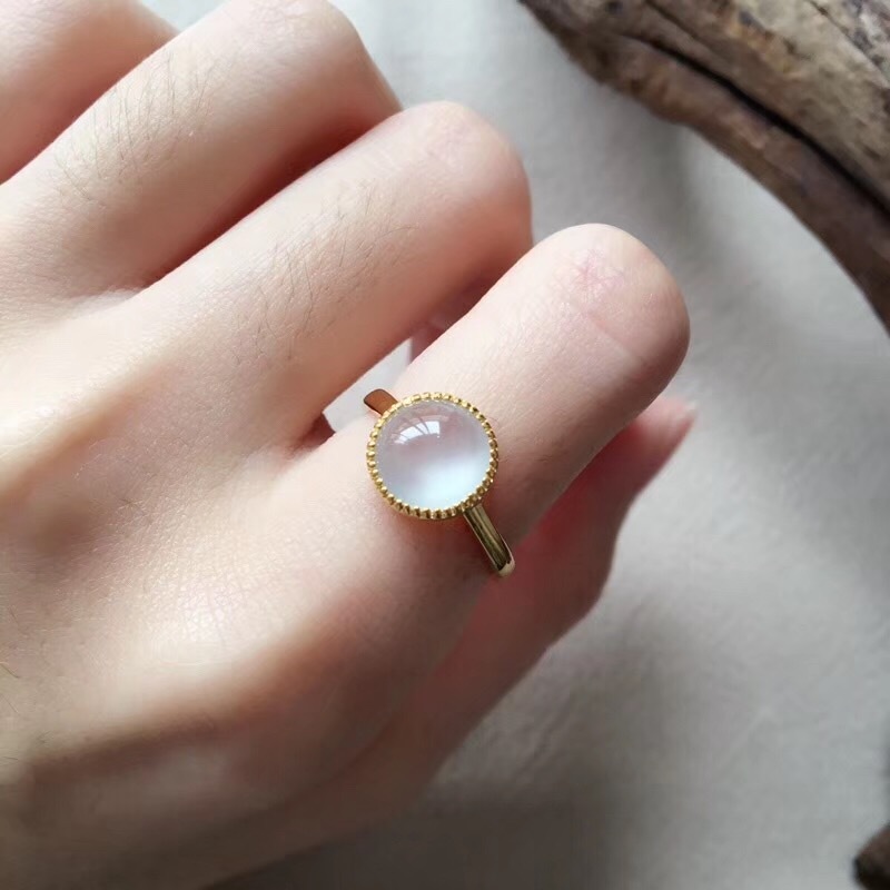 155 受注制作 k18金ゴールド ミャンマー産 氷種 白氷 本翡翠 ヒスイ