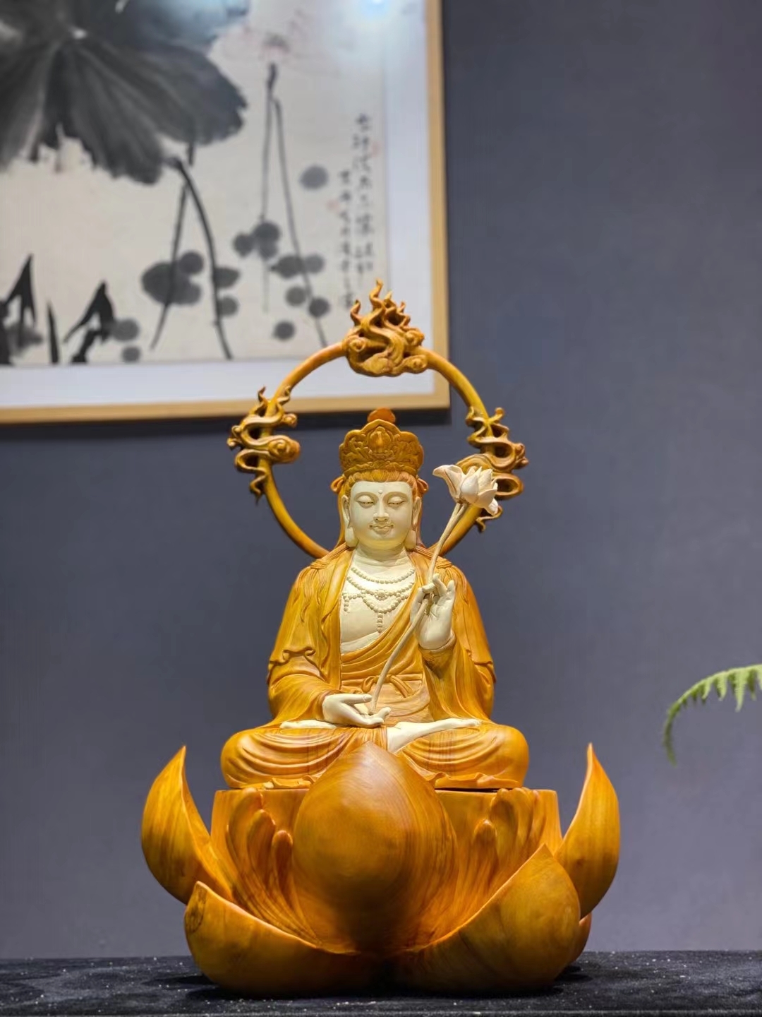 極上品 観音菩薩 自在観音菩薩 仏教工芸品86*40*25 - 仏の縁 | minne