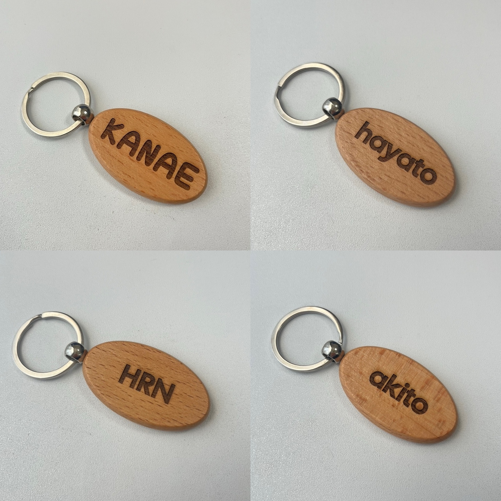 ヌメ革 キーホルダー 長方形タイプ☆刻印可☆本革 ヌメ革 レザー 席札