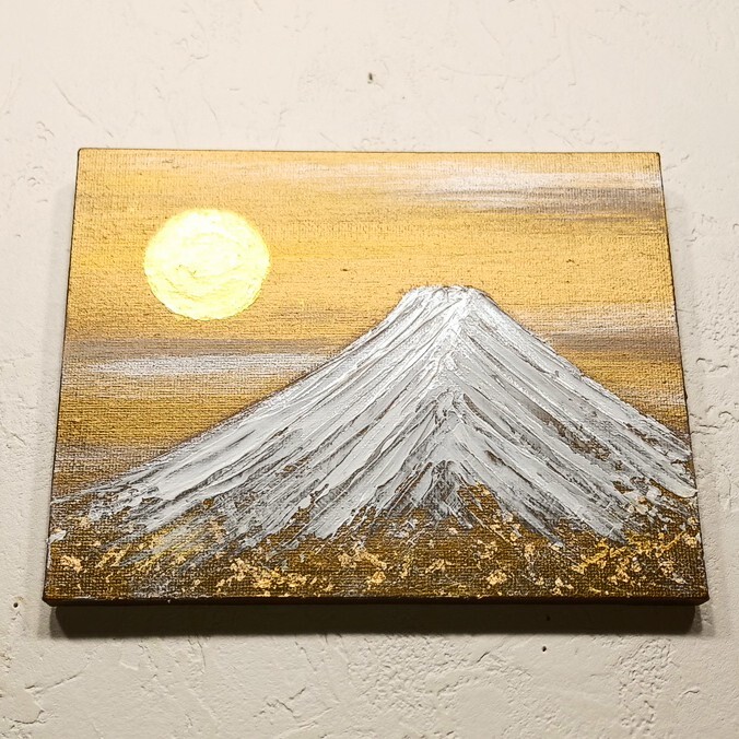 専用 額付き風水開運絵画 吉祥 日の出 赤富士〜煌き雲海〜油彩 F0