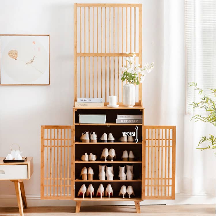 竹制 シューズボックス シューズラック 屛風