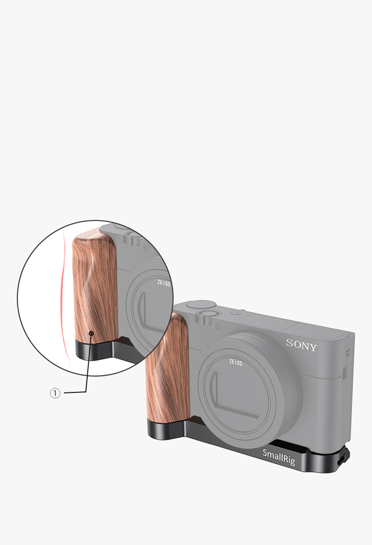 L-Shaped Wooden Grip for Sony RX100 III/IV/V(VA)/VI/VII