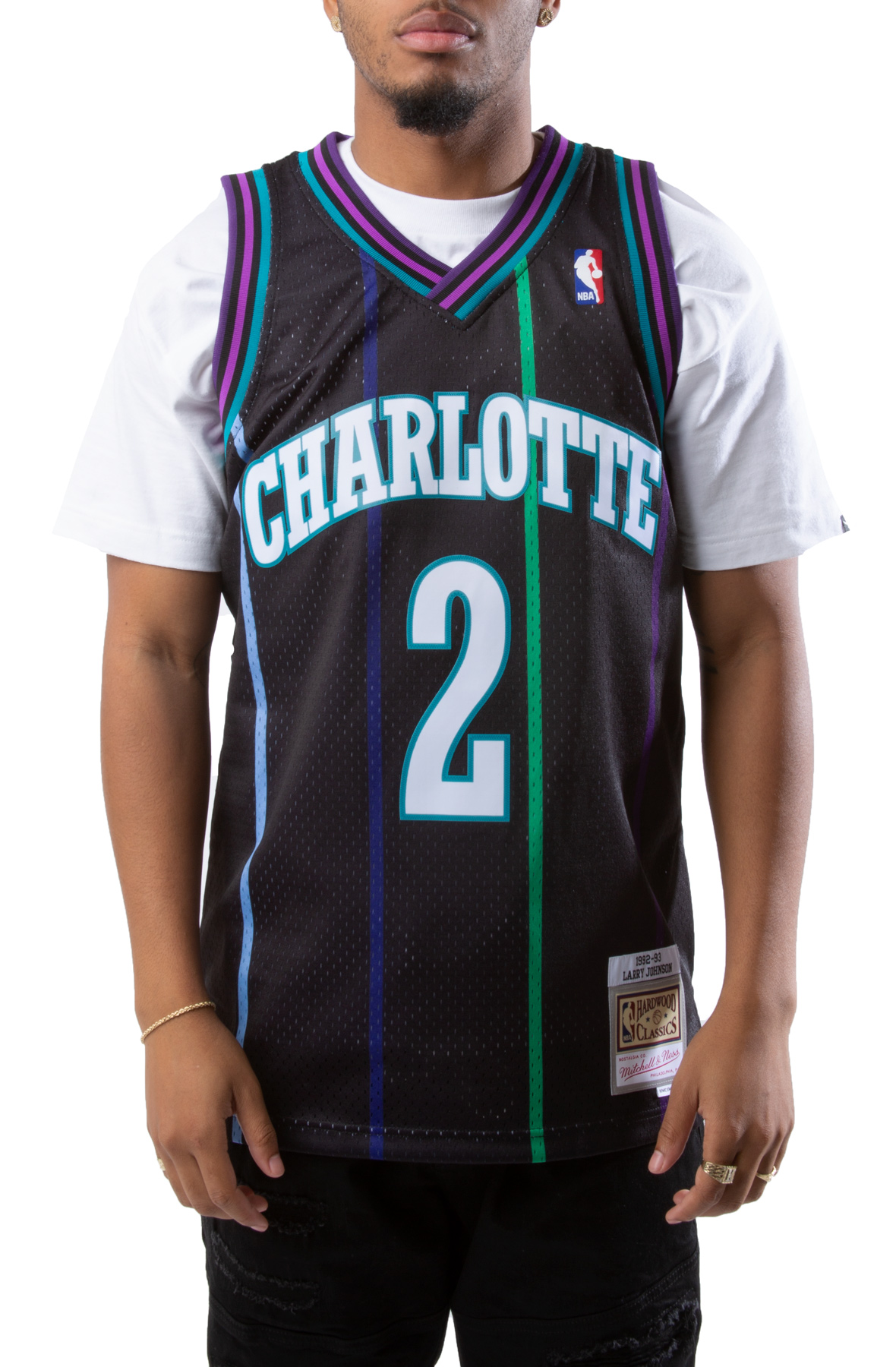 MITCHELL AND NESS Larry Johnson Charlotte Hornets 1992-93 Reload
