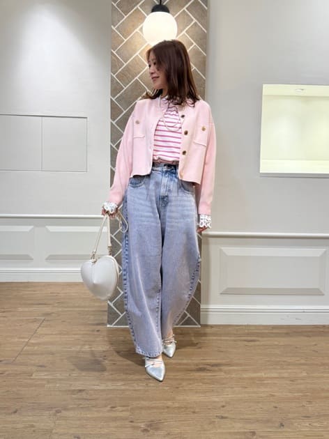 スタッフコーディネート】衿ビジューカーデ｜kaho｜Arpege story