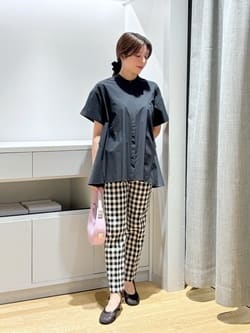 バックフレア ショートスリーブ ブラウス