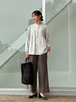 ハンマーサテン ペプラムブラウス＜A DAY IN THE LIFE＞