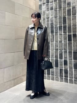 レザーライク カバーオール ジャケット