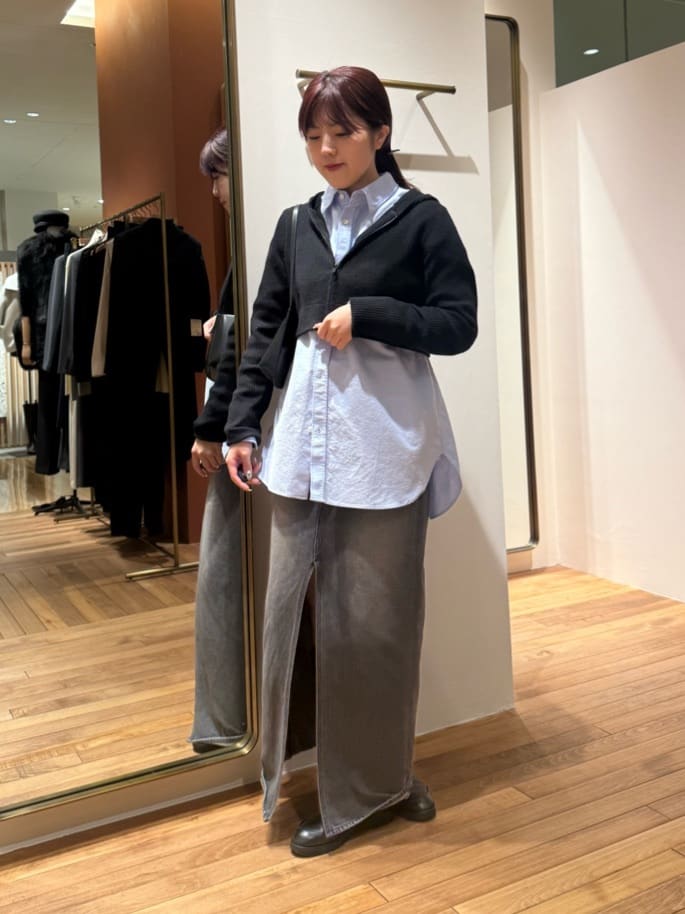 2025AW【Drawing Numbers】ブラック クロップドニットパーカー 2025AW